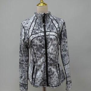 Lululemon Define Jacket Size 12 Black White Speckled Full Zip Activewear Workout